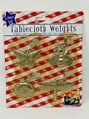 New Tablecloth Weights 4 Piec eSet Butterfly, Bee, Lady Bug, Dragon Fly Picnic