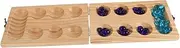 Abaodam 1 Set Travel Mancala Marble Game Mancala Wooden Board Games Wooden Board and Colorful Glass Stones Splendor Pine Wood