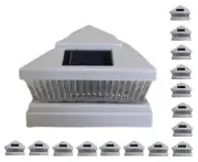 16 Pcs White Solar Garden Outdoor Cap Post Light 5X5 Plastic with 5 LED Bulbs