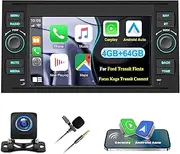 4G+64G Car Stereo for Ford Transit mk7 Fiesta Focus Kuga Transit Connect with Apple Carplay Android Auto Sat Nav,Android 13 Stereo with 7 Inch Touchscreen,Bluetooth WIFI FM RDS+Backup Camera