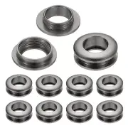 10mm(2/5 Inch) Brass Hole Eyelets, 10 Pcs Arc Surface Grommets, Black