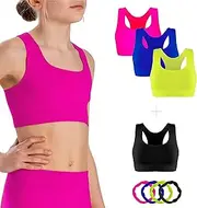 [Risalti] Bustier Girls Olympic Microfibre 3 Pieces - Sports Top Girls, Girls Bustier, Crop Top Girls, Bra Girls, Tops for Girls, Tank Tops Seamless, Bracelets Free - Made in Italy