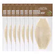 96pc Lemon & Lime Eco Wood 11.5cm Disposable Food Serving Boat Plate Catering