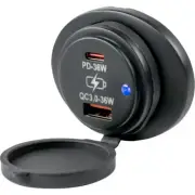 Sea-Dog Oval Surface Mount USB 3.0 ; USB-C Power Socket