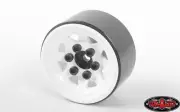 RC4Z-W0111 Stamped Steel 1.0 Stock Beadlock Wheels (White) (4) RC 4WD