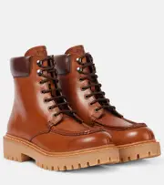 [Prada] Prada Leather combat boots AU 9 brown