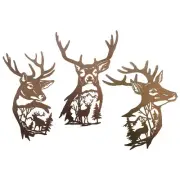 J-Fly Metal Deer Wall Art Metal Deer Hill Decor Forest Hunting Decor Outdoor