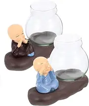 INOOMP 2Pcs Hydroponic Plant Propagation Station Artistic Resin Craft Decor for Home Scindapsus Aureus Desktop Vase Creative Flower Display Holder for Indoor Greenery