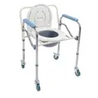 Bedside Commode Chair Brake Universal Wheels Foldable Bedside Potty Chair With