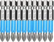 10PCS Magnetic Anti Slip Phillips Screwdriver Bit Set, Electric Hex Shank 50mm PH2 Cross Head Screwdriver Bits for Power Screwdriver Drill Impact Driver Tool Accessory