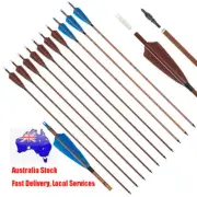 32.5" Pure Carbon Arrows SP400 Real Feather for Recurve/Traditional Bow Hunting