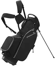 PP-Kic Heavy-Duty Golf Stand Bag, 14-Way Full-Length Compartment Club Storage Bag, Multiple Zipper Pockets with Cooler Bag, Adjustable Padded Double Shoulder Strap Handbag