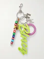 [Balenciaga] Balenciaga - Silver And Rose Gold-tone, Acrylic, Cord And Enamel Keyring - Multi - One size One size Multi