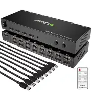 KVM Switch 8 Ports HDMI 2.0 KVM Switcher and USB 2.0 Hub Support 4K@30Hz for 8 P
