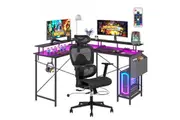 Advwin L Shaped Gaming Desk & Mesh High Back Computer Office Chair