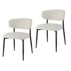 Raimon Furniture Set Of 2 Amalia Boucle Fabric Kitchen Dining Side Chair Metal