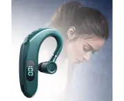 Q20 Bluetooth Headset Rotating Earpiece Bluetooth 5.2 Outdoor for Driving green