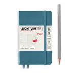 2022德國LEUCHTTURM1917 日誌/ 筆記式週計畫/ 15X9公分/ 石頭藍/ 硬殼 ESLITE誠品