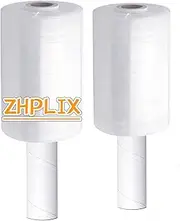 2 Pack Industrial Mini Clear Stretch Wrap Film with Handle,5"1000ft Roll 80 Gauge Thick,Durable Self-Adhering Packing,Shrink Wrap Roll for Moving Supplies, Furniture, Pallets,Packaging.