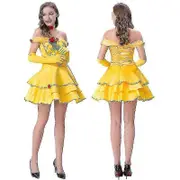 2022 Halloween Belle Princess Dress Adult Beauty And The Beast Bell Dress Stage Costume S