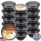 Kitch’nMore 36oz Extra-Thick Meal Prep Bowls with Lids, Plastic Containers wi
