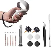 2 Joystick Replacement Kit for Oculus Quest 2 Controller, Repair Kit for Meta Quest 2, Including 2 Joysticks, 2 Replacement Wrist Straps, Screwdriver, Tweezer, Pry Tool, 4 Thumbstick Grips