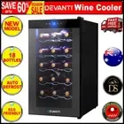 Devanti Wine Cooler 18 Bottle Thermoelectric Chiller Storage Fridge Cellar Black