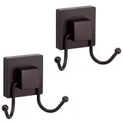 HOME SO Suction Cup Hooks for Shower, Bathroom, Kitchen, Double Hooks, Bronze