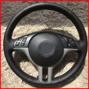 DIY Black Leather Car Car Steering Wheel Cover for BMW E53 X5 E39 E46 325i A31