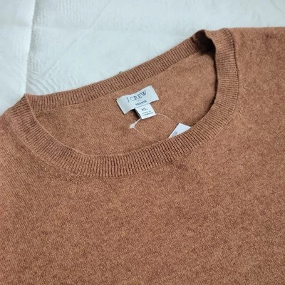 New J. Crew Womens Brown Wool Blend Teddie Sweater Pullover Size XL