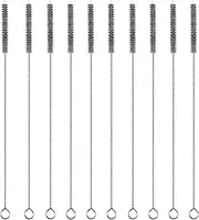 10 Pack Long Straw Cleaner Brush Extend 12 inch, Extra Wide 12mm diam Pipe Cleaners,H HOME-MART Straw Brush for Straws,Sippy Cup, Baby Water Bottle Tubes, Drinking Straw Cleaning Brush Set (Black)