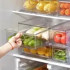 Fridge Drawers, 3-Pack Clear Stackable Pull Out Refrigerator Organizer Bins, ...