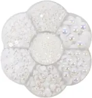 Approx 5600Pcs Assorted 7 Sizes Half round Flatback Pearl Beads DIY Craft Shoes