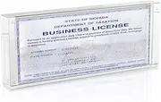 LOSYHU Acrylic Business License Frame for 4x9 Business License Certificate Desktop Display, Clear Panoramic Frame Magnetic Acrylic Frame 4X10 for Business License Certificate
