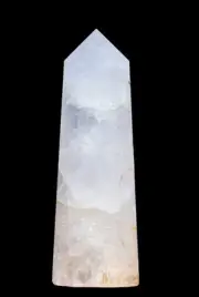 Large 260MM White Petalite Quartz Crystal Healing Energy Stone Obelisk Tower