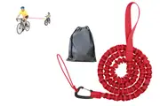 Bike Tow Rope MTB Elastic Belt Cycling Stretch Pull Strap for Long Ride Going Uphill-Red