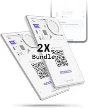[Rolling Square] AirCard Pro - Slim Bluetooth Wallet Tracker Card Compatible with Android Google Find My Device Only, GPS Tracker with Wireless Charging, Loud Sound Alerts, 2.2mm Thin - Bundle 2x