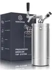 128OZ Mini Keg Growler Pressurized Home Dispenser System with Self-Closing Desgn