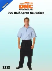 DNC 2PACKS Unisex P/C Half Apron No Pocket Lightweight Durable 2212