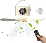 Lighted Ceiling Fan With Remote,Light Up 3600mAh Small Ceiling Fan With Remote Control | 4 Speeds, Outdoor Cooler, USB Rechargeable With Timer, Cooling Device For Outdoor