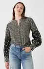 FAHERTY Adalyn Top Women Leaf Batik Blouse Organic Cotton Multi Size S A000356