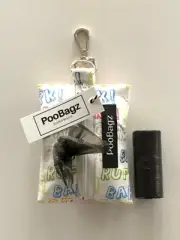Dog Poo Bag Holder - Handmade - woof Bark Print