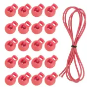 20 Pcs Single Hole Cord Locks with Elastic Cord, Rose