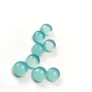Natural Aqua chalcedony round cabochon calibrated gemstone For Handmade Jewelry