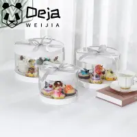 在飛比找蝦皮購物優惠-【Deja Vu】圓形單顆蛋糕盒 單顆馬芬盒 手提馬芬杯盒 