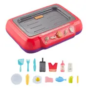 Gourmet Cooking Box Toy With Color Changing Play Food Kitchen Cooking Playset Red