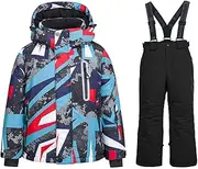 [HOTIAN] Boys Snow Jacket Pants Ski Suit Windproof Waterproof Winter Coats (US 4 - US 16)
