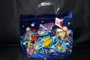 NWT Nintendo Pokemon Clear Blue Vinyl Tote Bag Purse Japan Pikachu Gengar Mewtwo