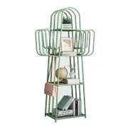 Catzon Freestanding Bookshelves Cactus Shaped 4-Tier for Small Spaces-Green