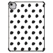 iPad Air (4th/5th gen) iPad Impact Case Black white hand painted watercolor polka dots